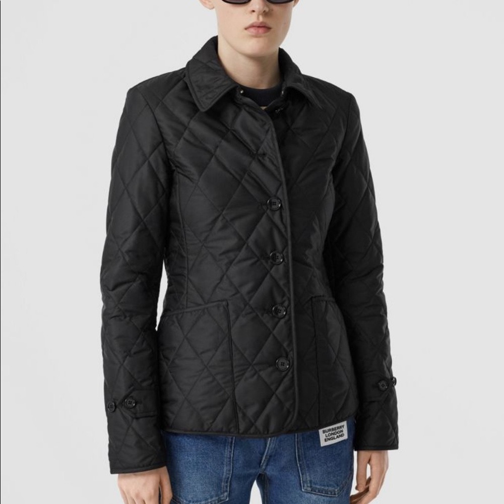 Authentic Burberry short black rain coat w/ hood